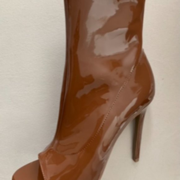 Cognac Patent Open Toe Steve Madden - Picture 2 of 3